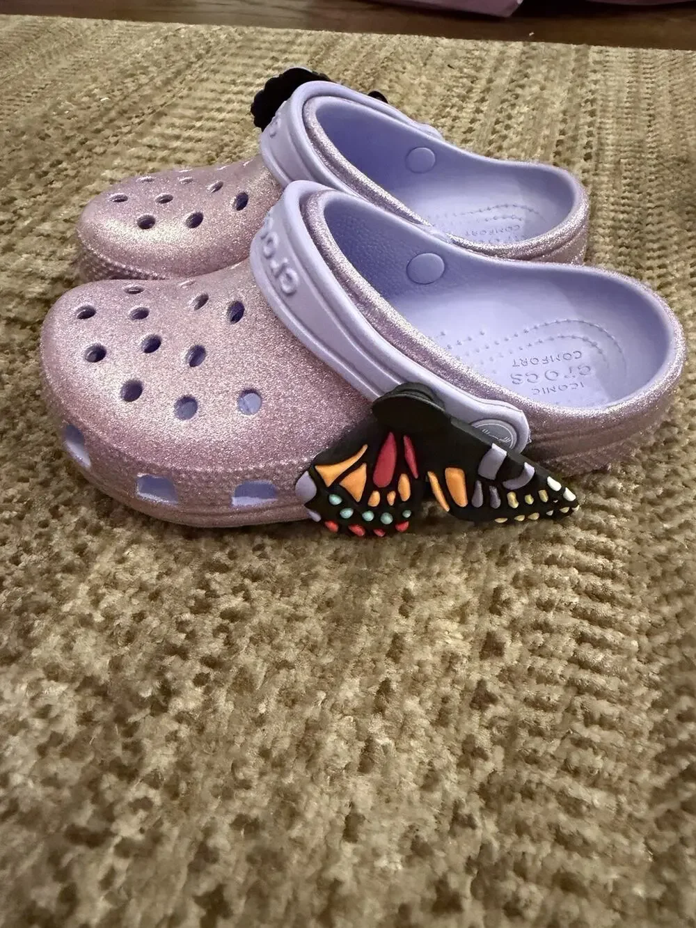RARE CROCS KIDS Classic IAM Butterfly Clog 211262 Mystic Purple Toddlers Sz 13 C